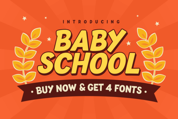 Baby School: A Chunky Display Font for Creative Makers
